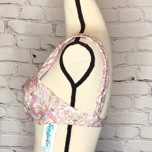 Freshwater Paisley Draped Straps Underwire Swimsuit Bikini Top Large NWT - Picture 5 of 15